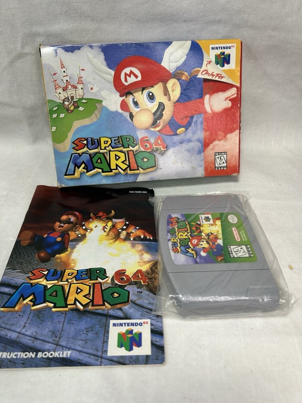 Super Mario 64 (Nintendo 64, 1996) Box Manual Complete CIB N64